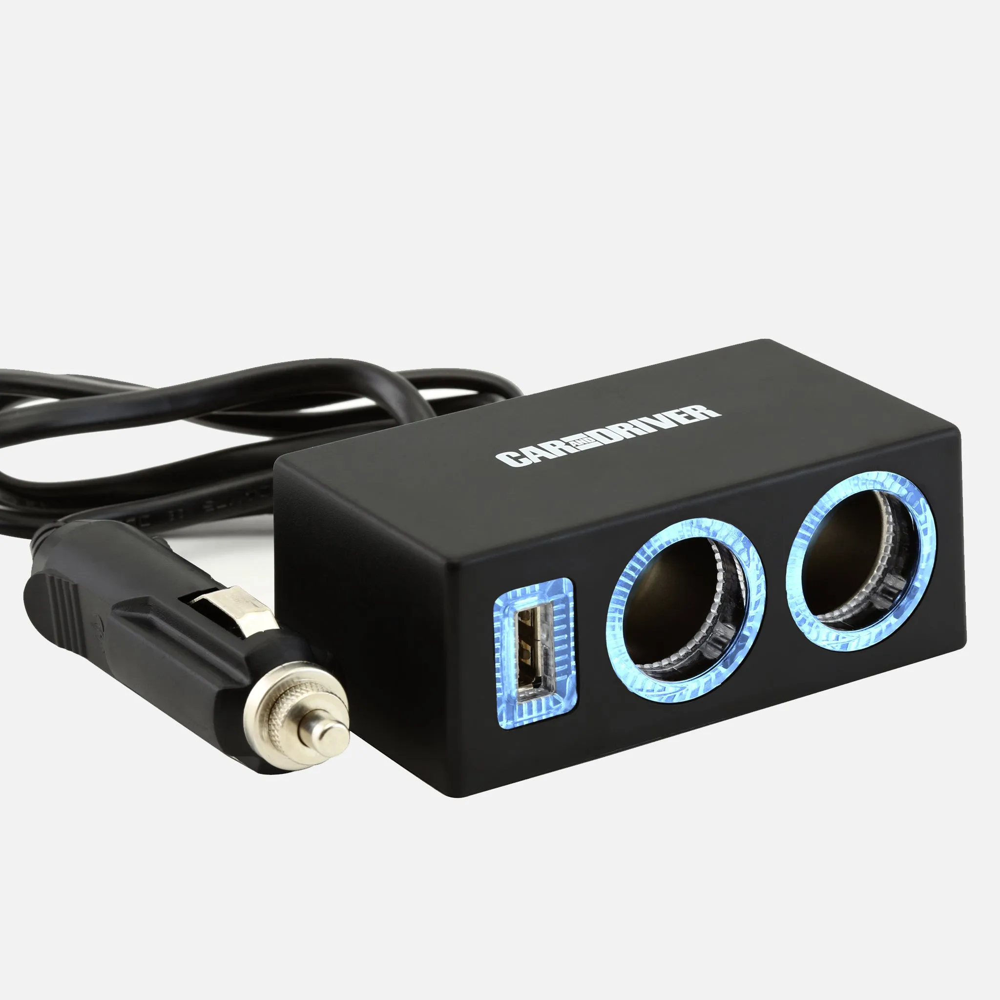 USB & DUAL SOCKET POWER ADAPTER - CAR AND DRIVER 4742BK