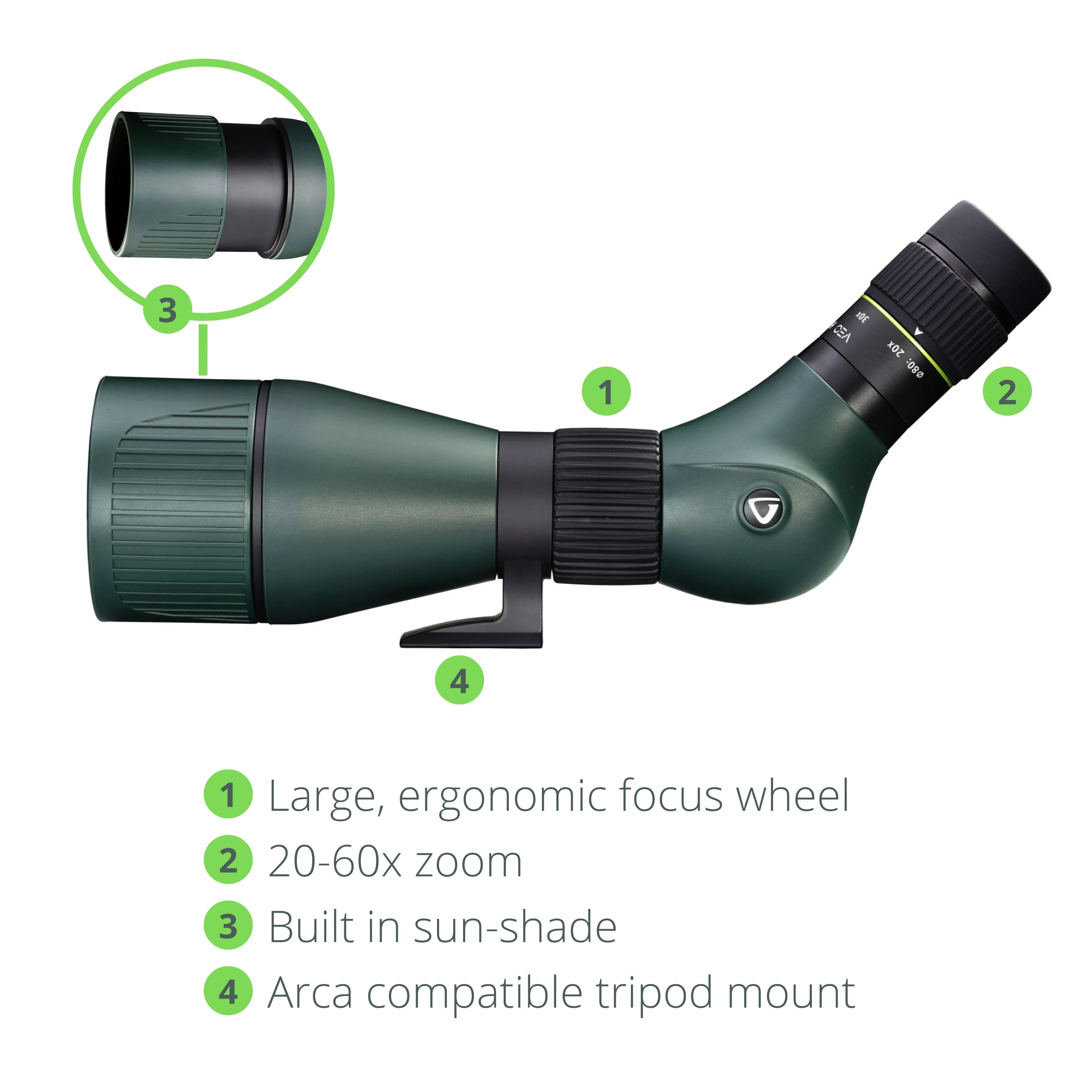 VEO HD 80A Lightweight Spotting Scope - 20-60x Zoom