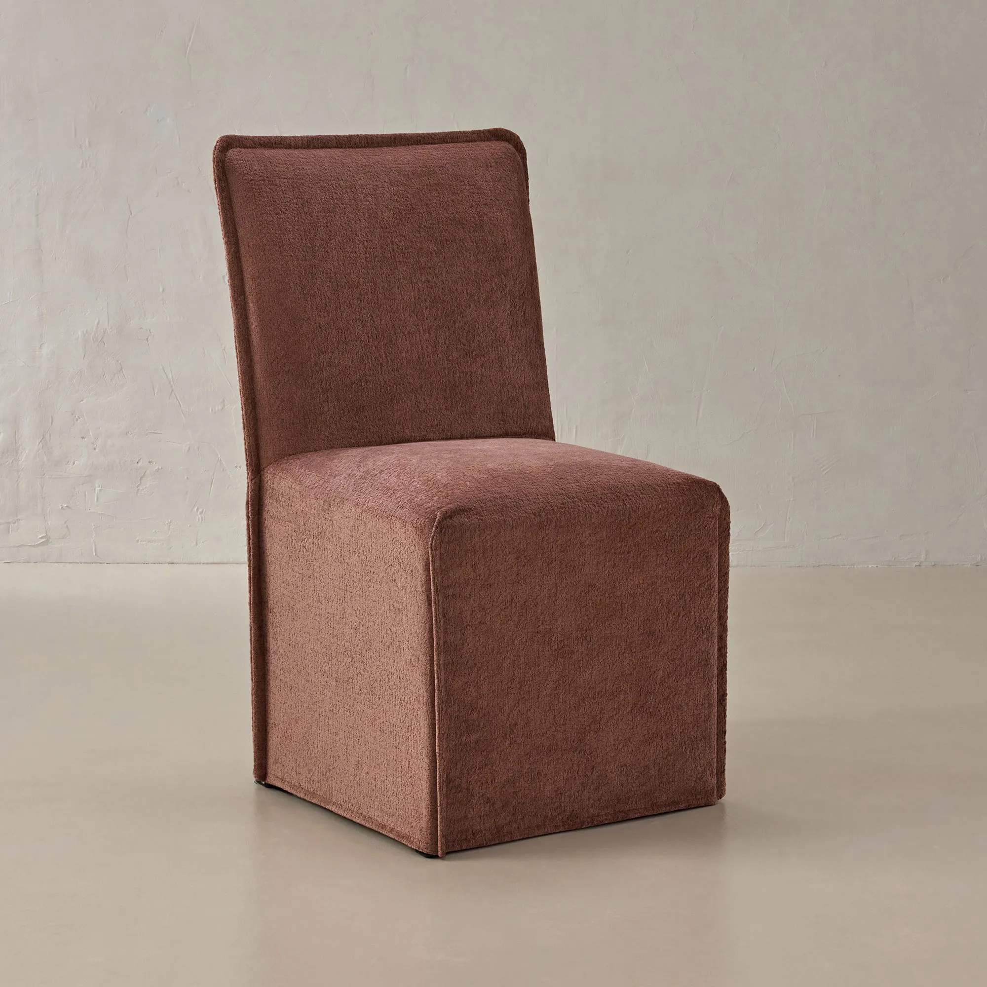 Washable Upholstered Dining Chair | 19” Back Height in Chestnut