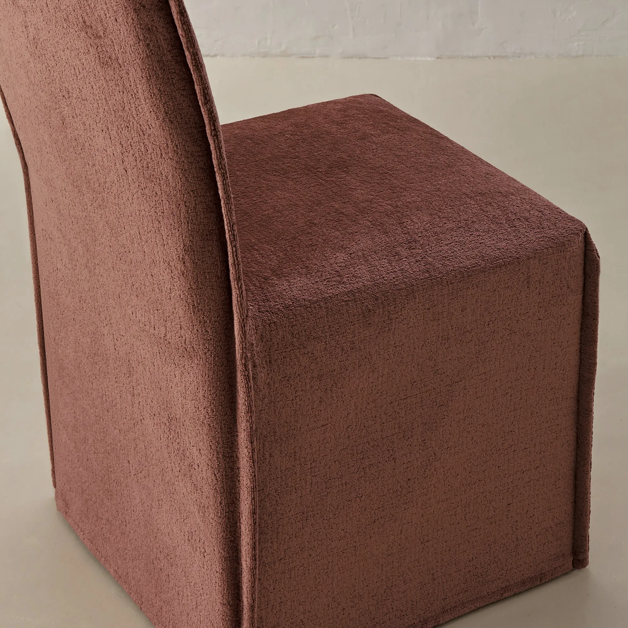 Washable Upholstered Dining Chair | 19” Back Height in Chestnut