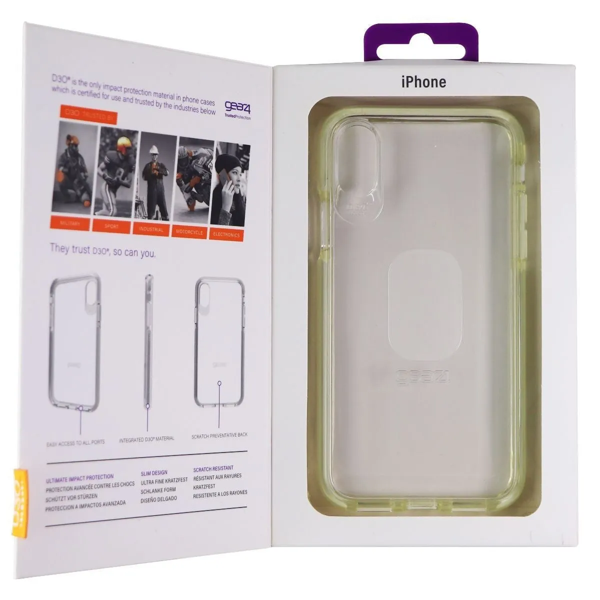 ZAGG Piccadilly Series Hybrid Case with D30 for Apple iPhone Xs/X - Clear/White