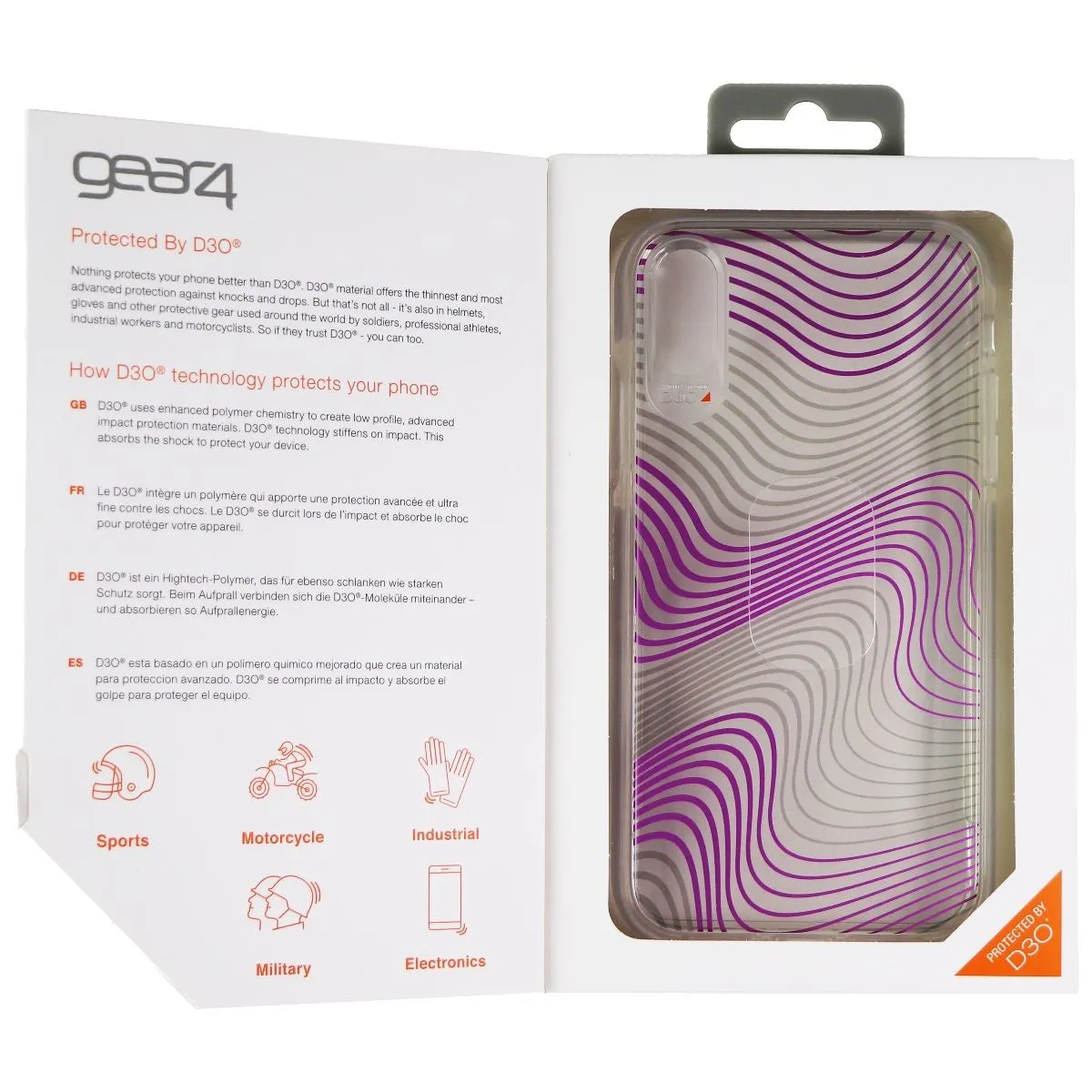 ZAGG Victoria Case for Apple iPhone XR - Clear / Purple Fabric Waves